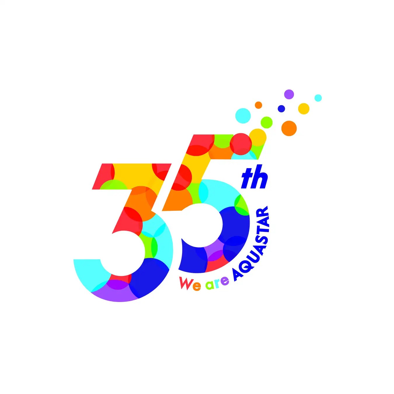 アクアスター、設立35周年（2026年11月14日）を前に、多様な人と表現が交差する7色の記念ロゴを制作